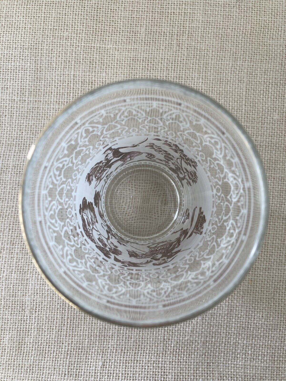 Mid century Hazel Atlas Gold Arabian Knights Cocktail Glasses, set of 14