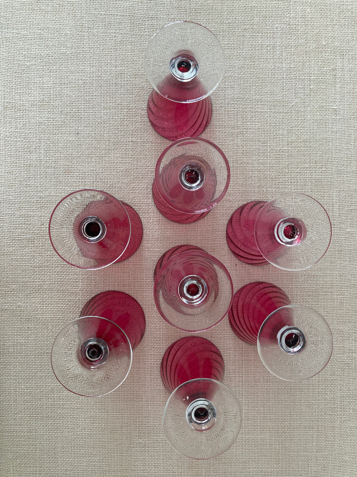 THERESIENTHAL Crystal F. SCHMIDT GARDA Rose Swirl Cocktail Glasses (8)