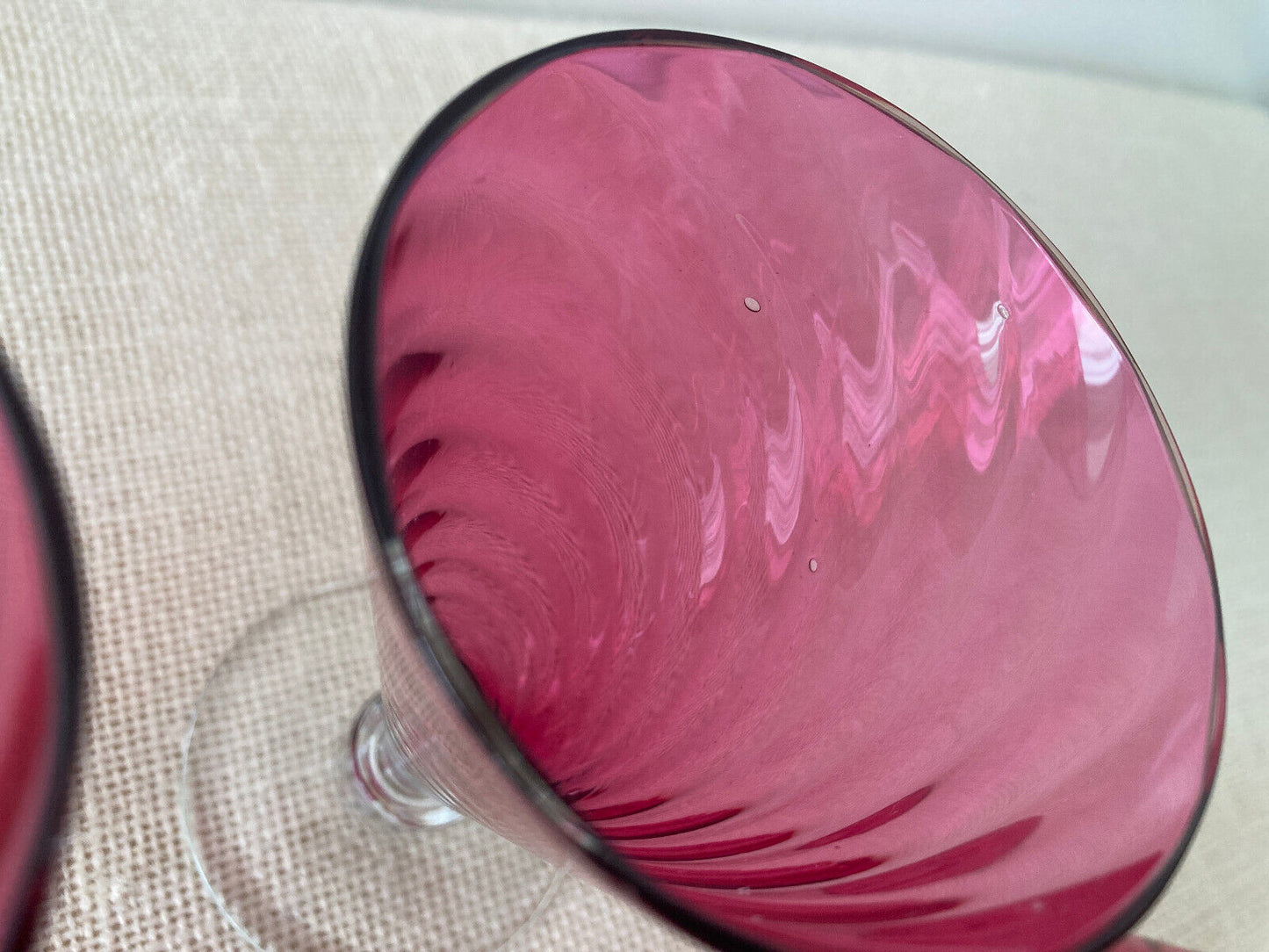THERESIENTHAL Crystal F. SCHMIDT GARDA Rose Swirl Cocktail Glasses (8)