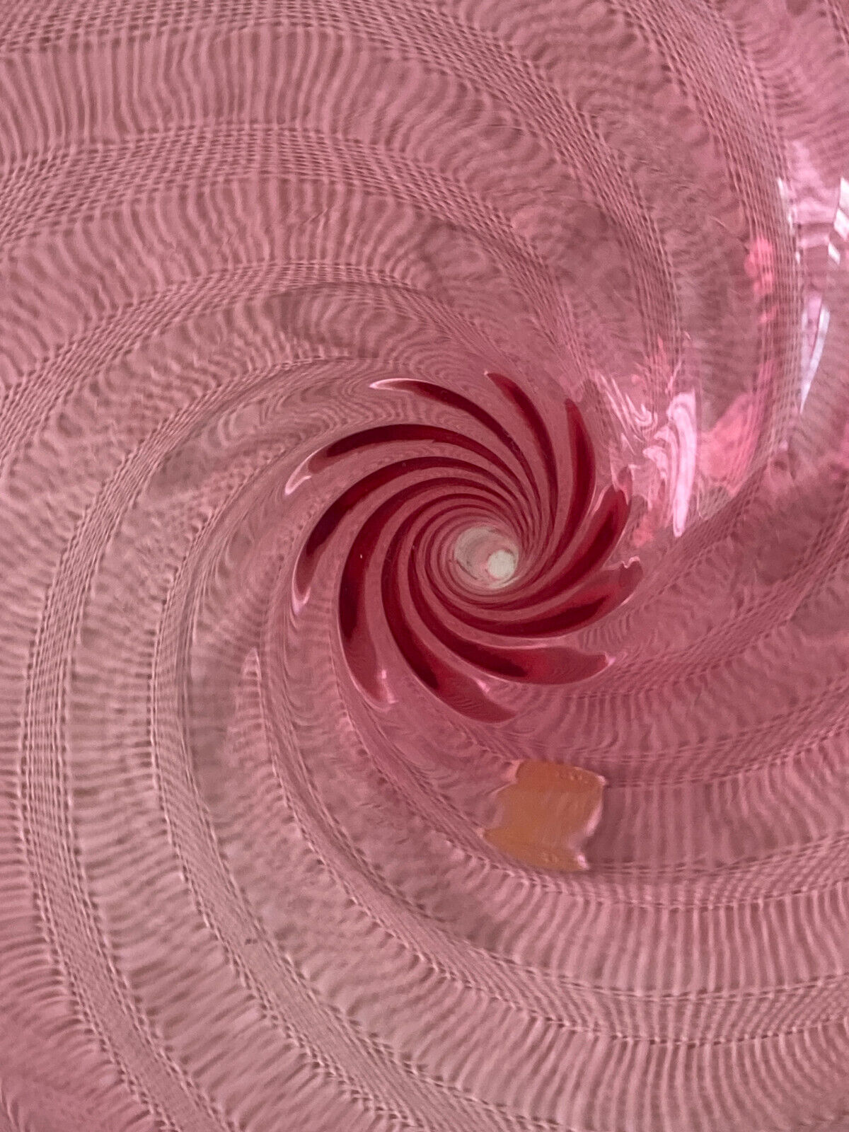 Pair of THEREISENTHAL Crystal SCHMIDT GARDA Rose Swirl Hollow Stem Champagne Glasses