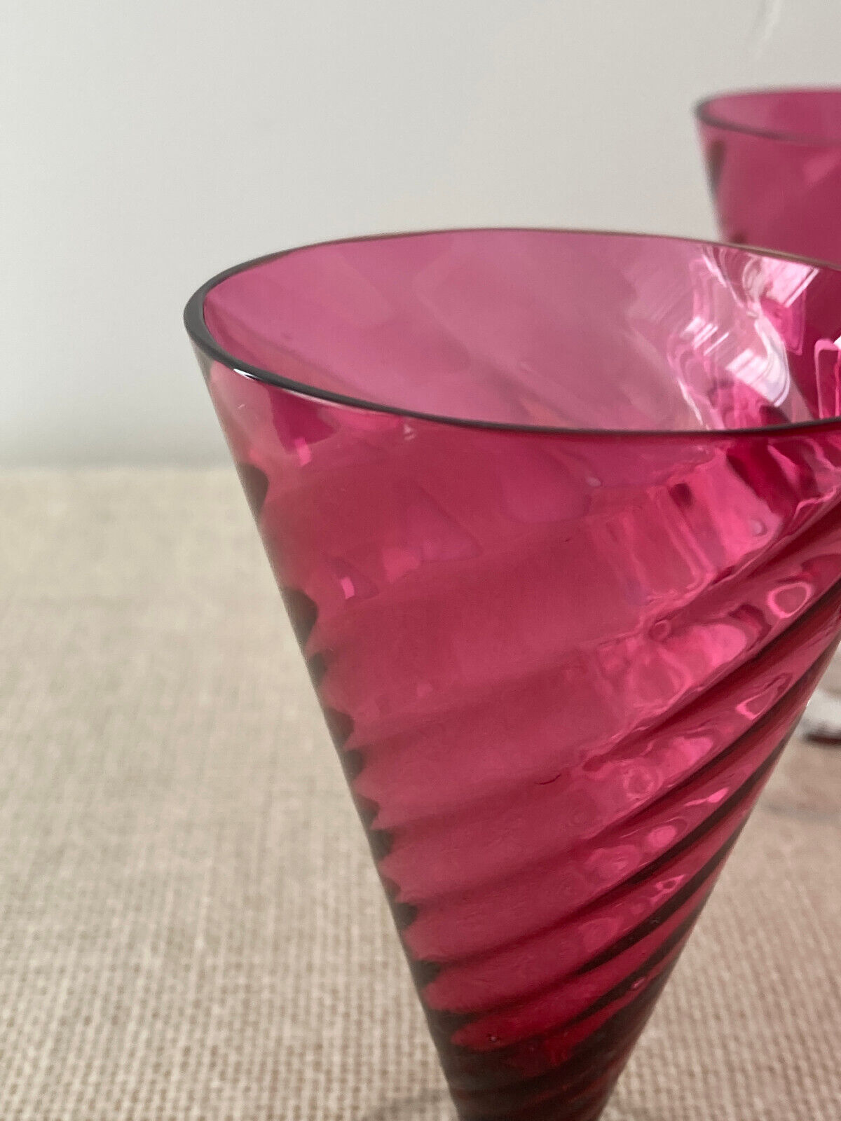 THERESIENTHAL Crystal F. SCHMIDT GARDA Rose Swirl Cocktail Glasses (8)