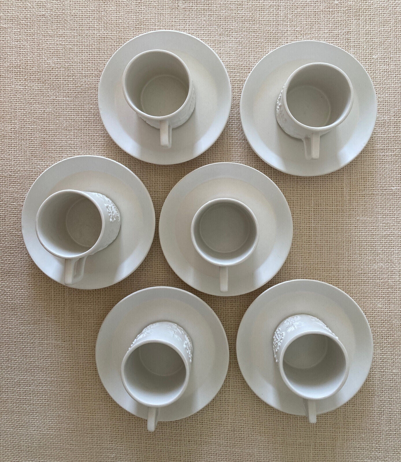White Portmeirion Totem Demitasse Espresso Set by Susan Williams-Ellis