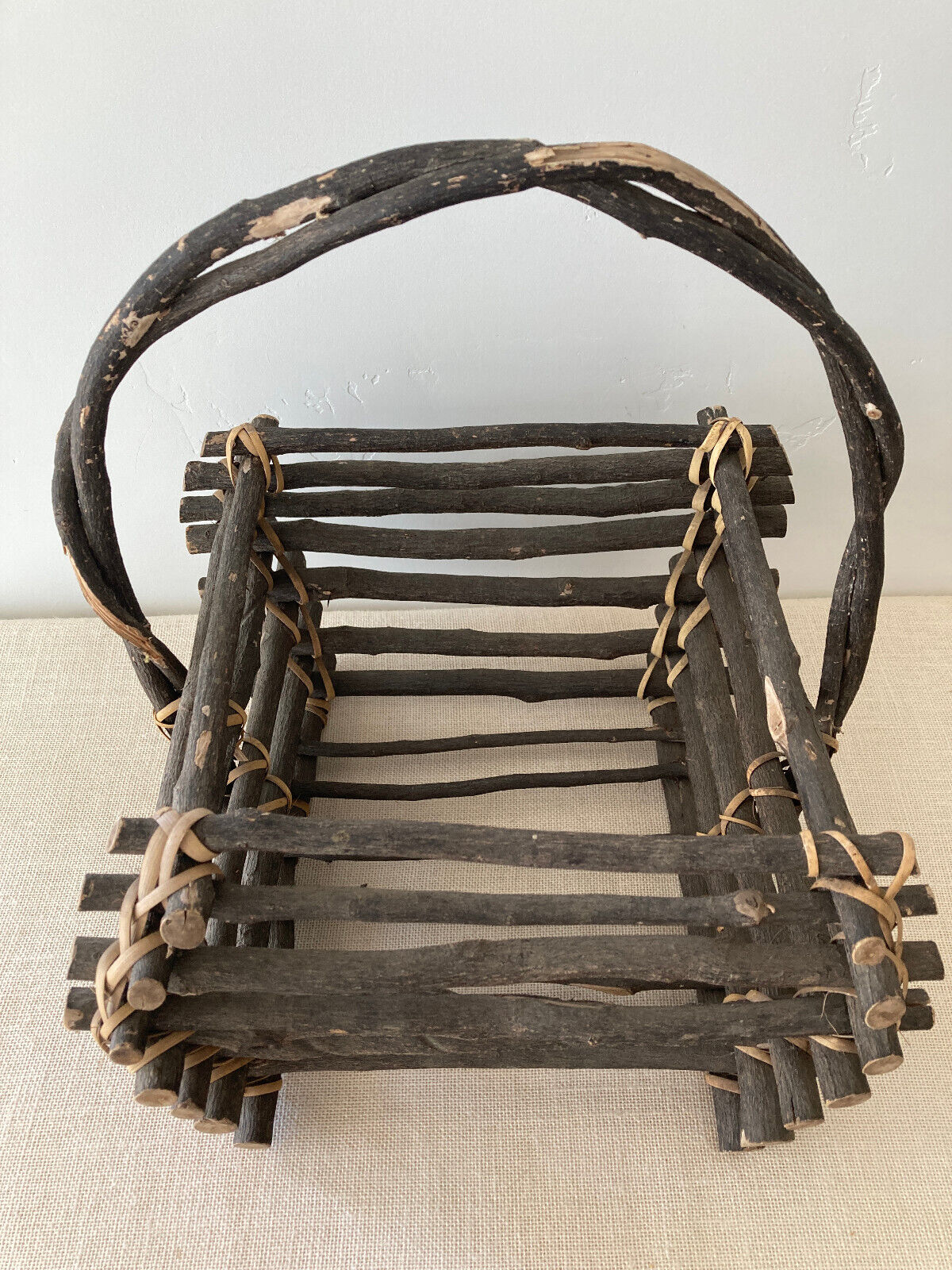 Adirondack Twig Gathering Basket with Handle