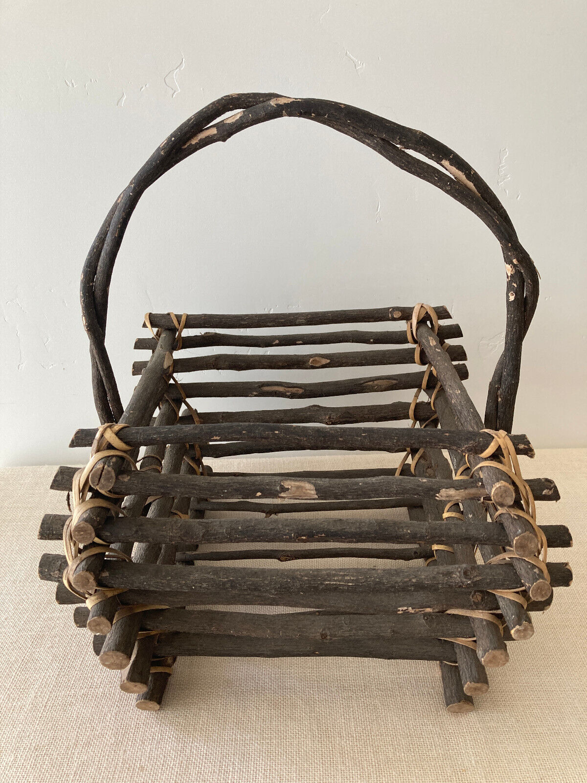 Adirondack Twig Gathering Basket with Handle