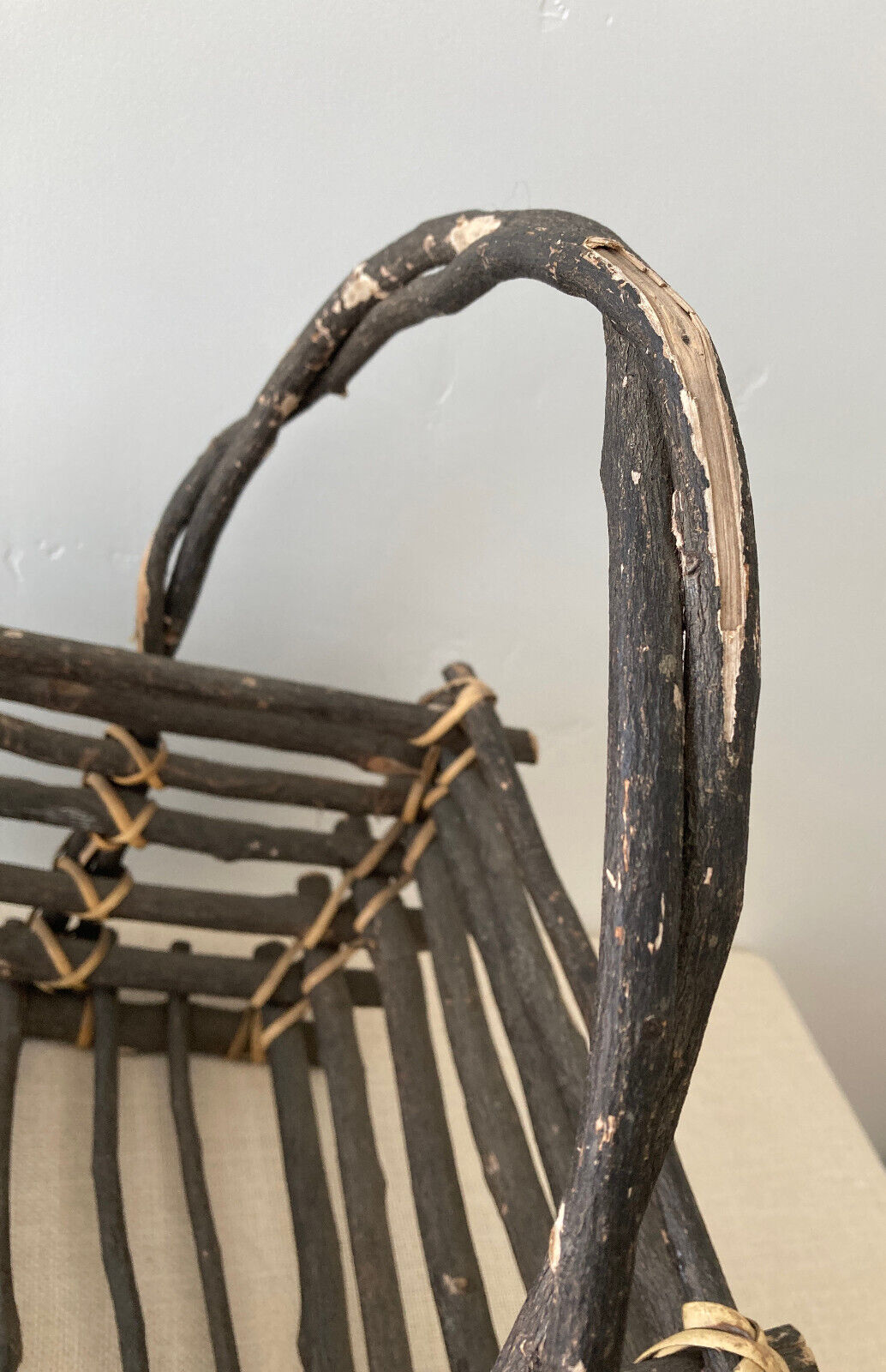Adirondack Twig Gathering Basket with Handle