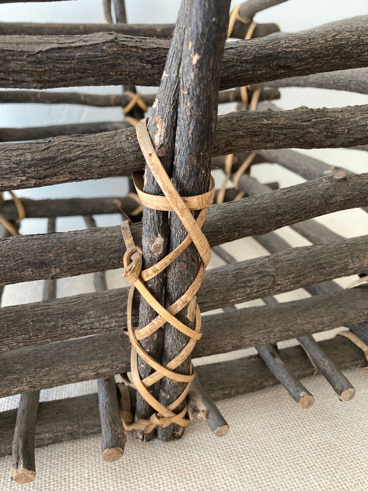Adirondack Twig Gathering Basket with Handle