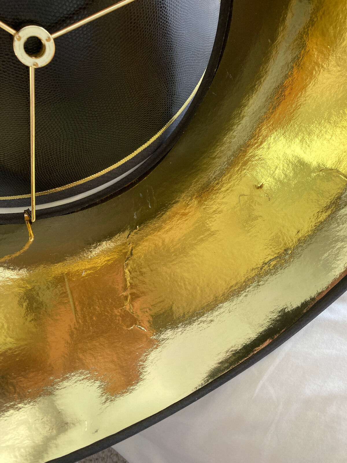 Neoclassical Brass & Black Marble Table Lamps with Original Shades
