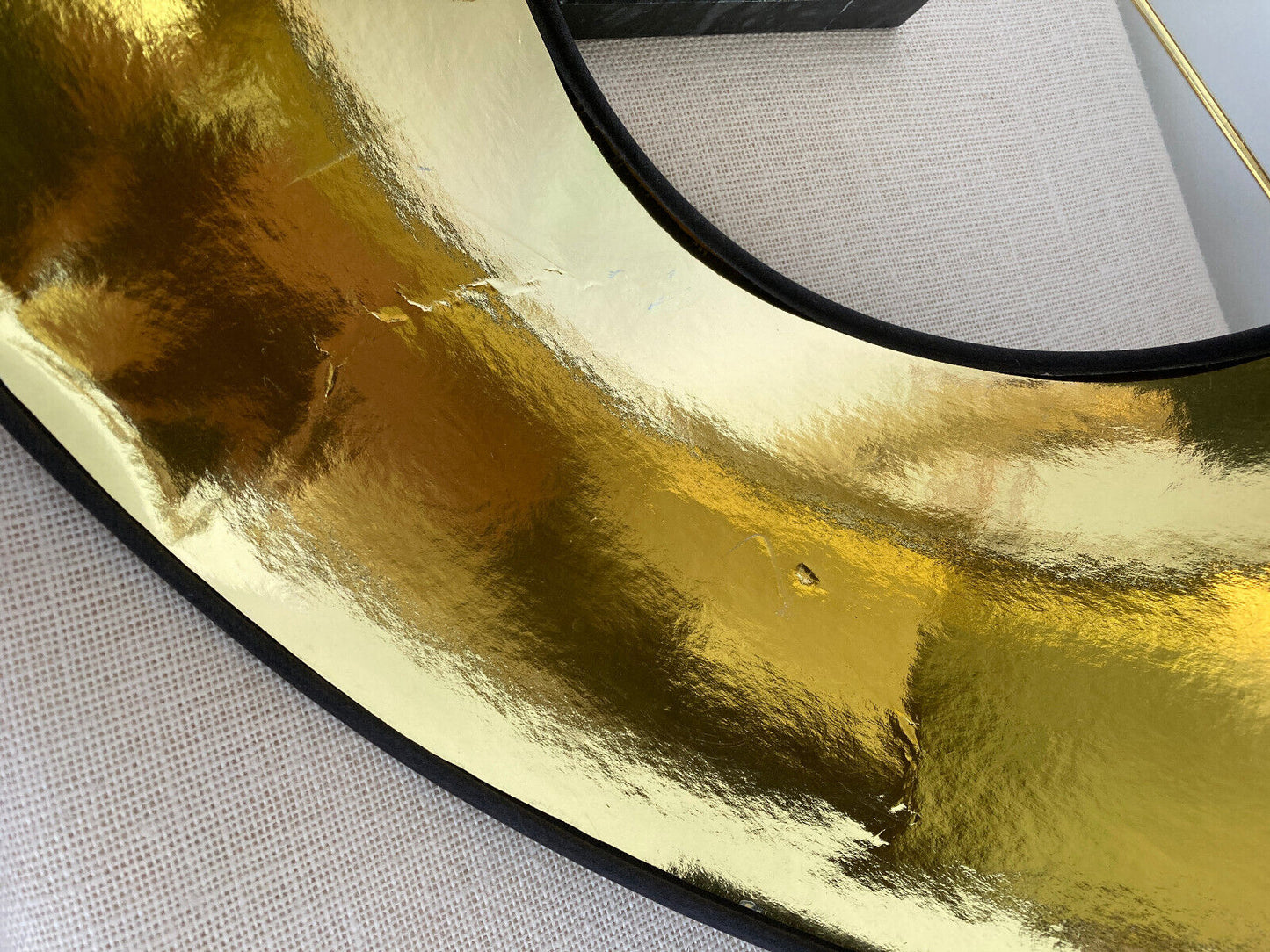 Neoclassical Brass & Black Marble Table Lamps with Original Shades