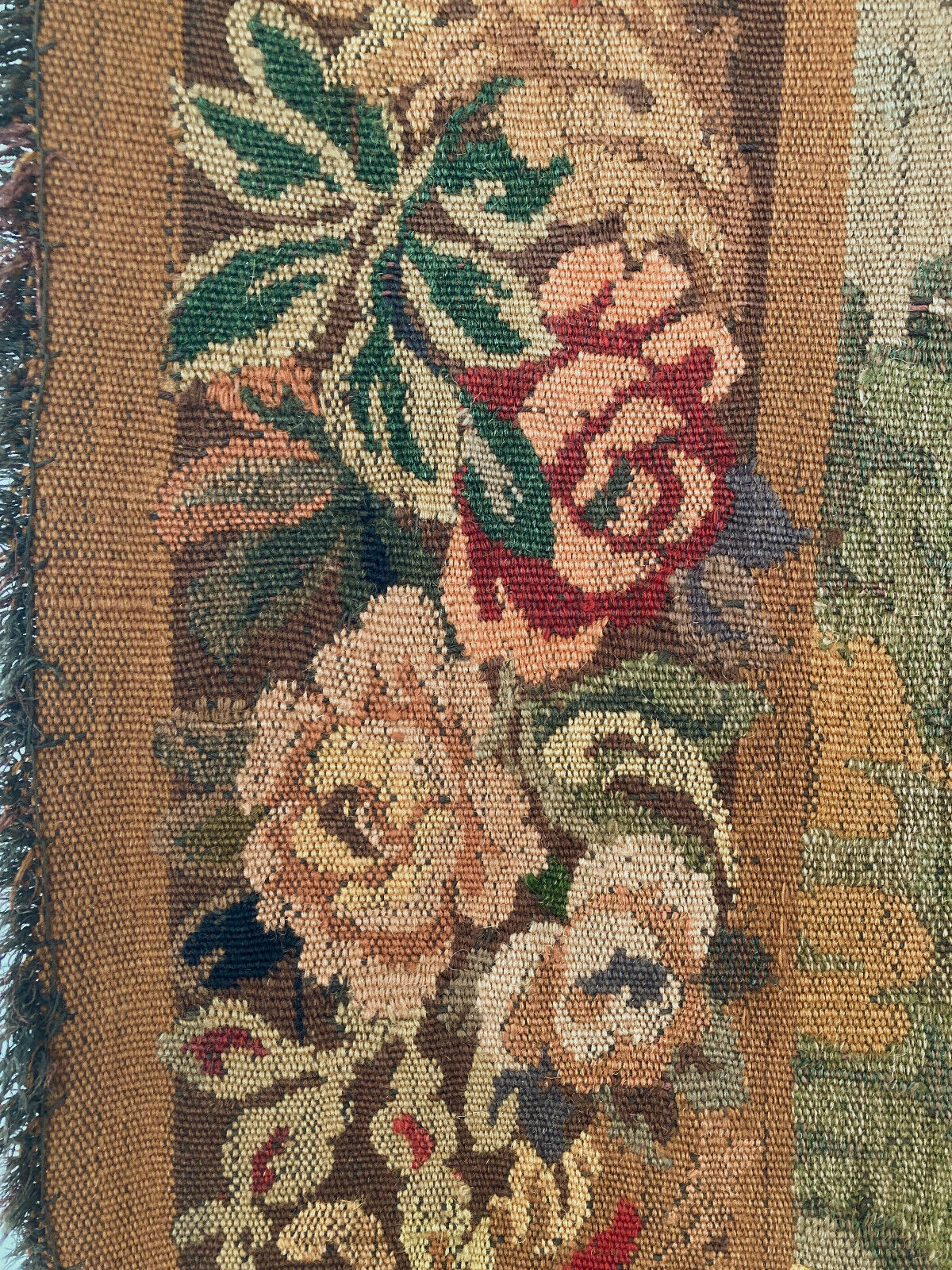 French Verdure Wool Aubusson Tapestry with Pheasants in Forest Scene