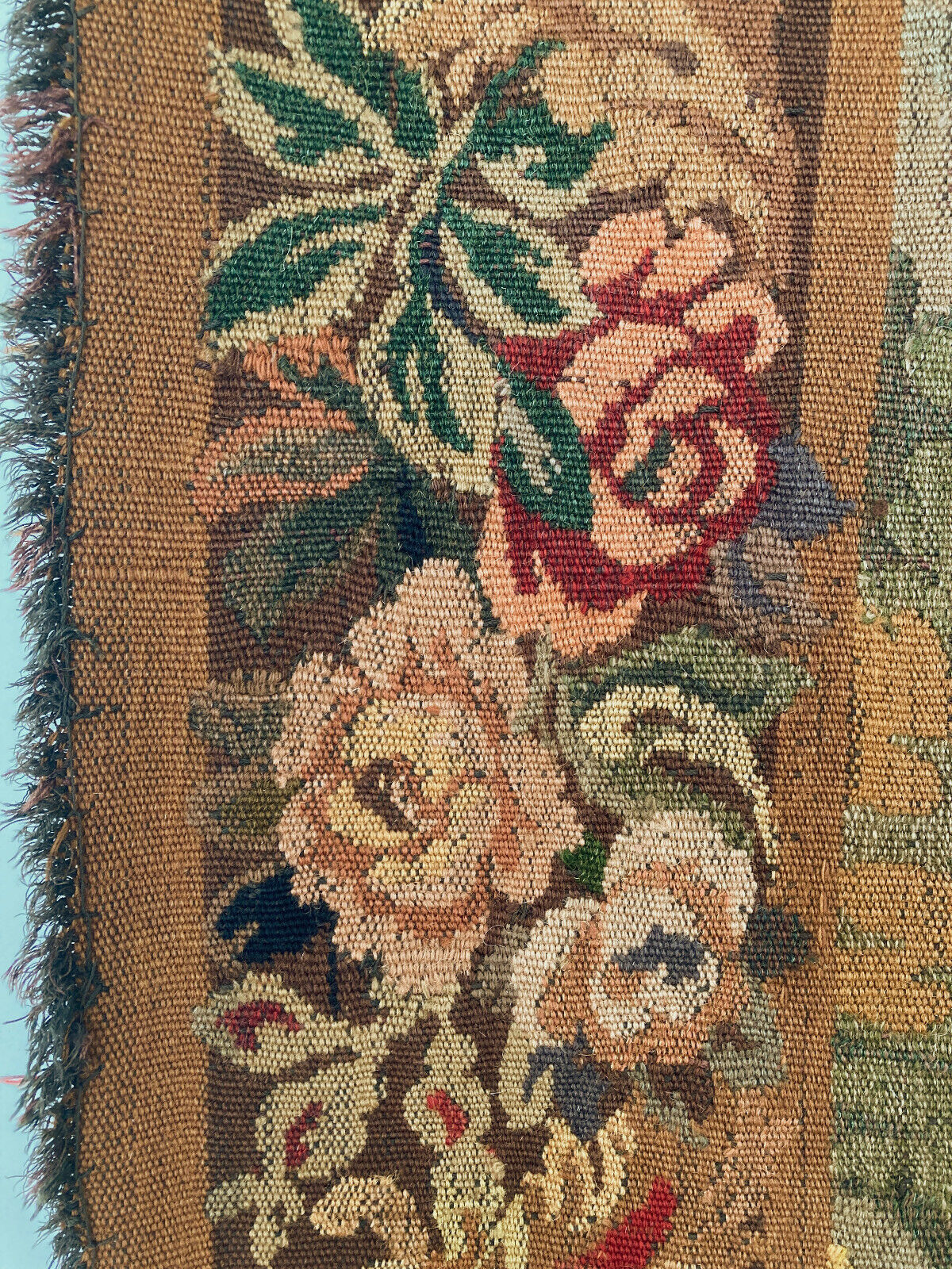 French Verdure Wool Aubusson Tapestry with Pheasants in Forest Scene