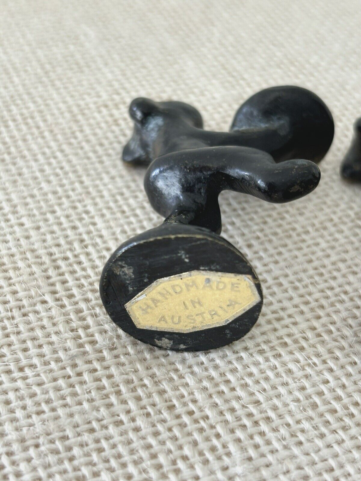 Pair of patinated brass MOUSE Candleholders by Walter Bosse & Hertha Baller