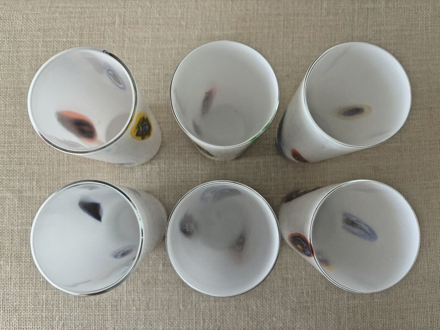 Venetian Murano Millefiori Glasses, Set of 6