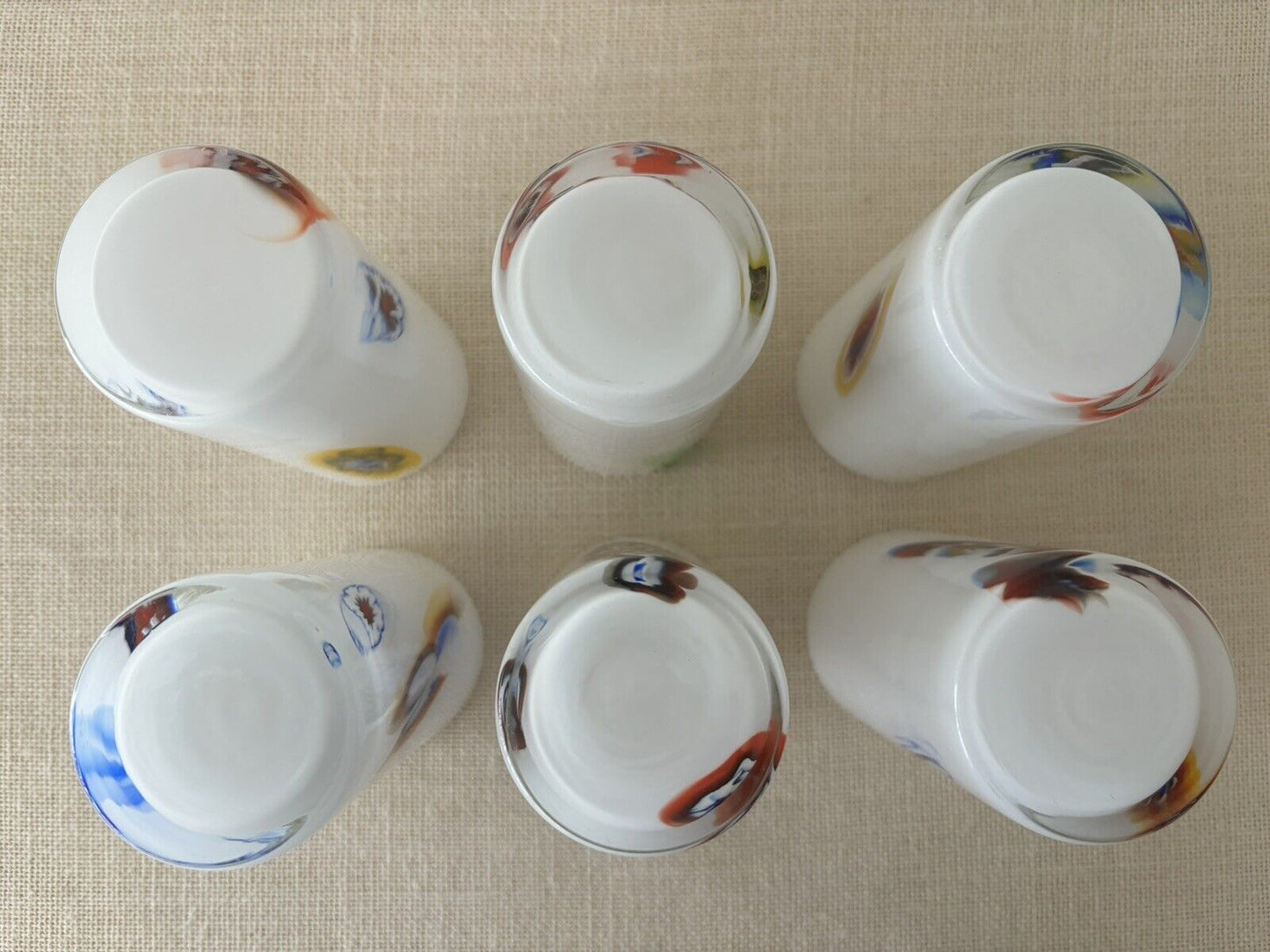 Venetian Murano Millefiori Glasses, Set of 6