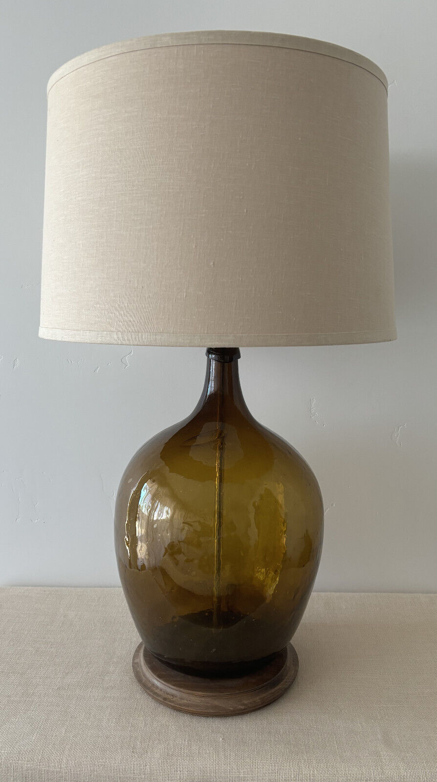 Demijohn or Carboy brown blown glass Lamp
