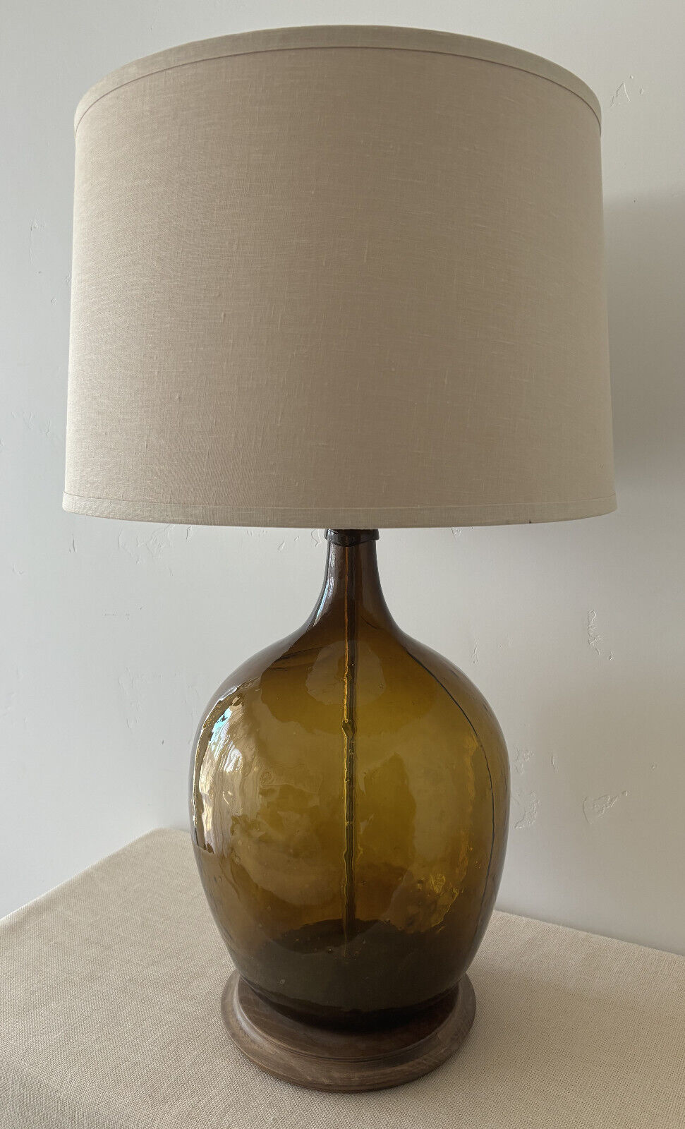 Demijohn or Carboy brown blown glass Lamp