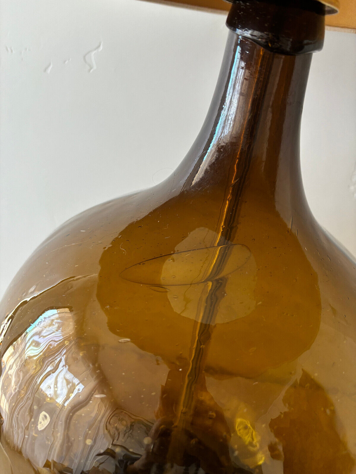 Demijohn or Carboy brown blown glass Lamp