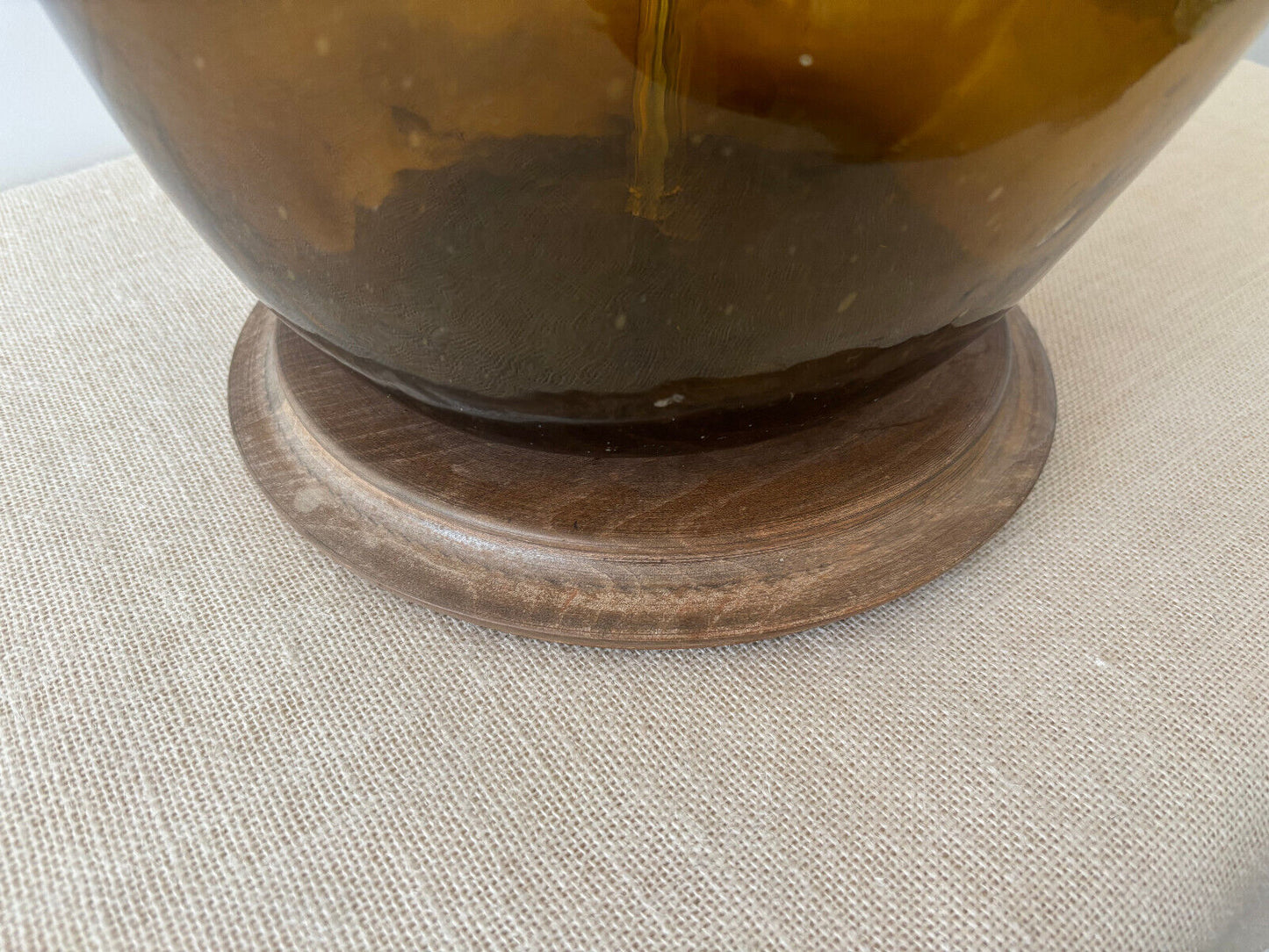 Demijohn or Carboy brown blown glass Lamp