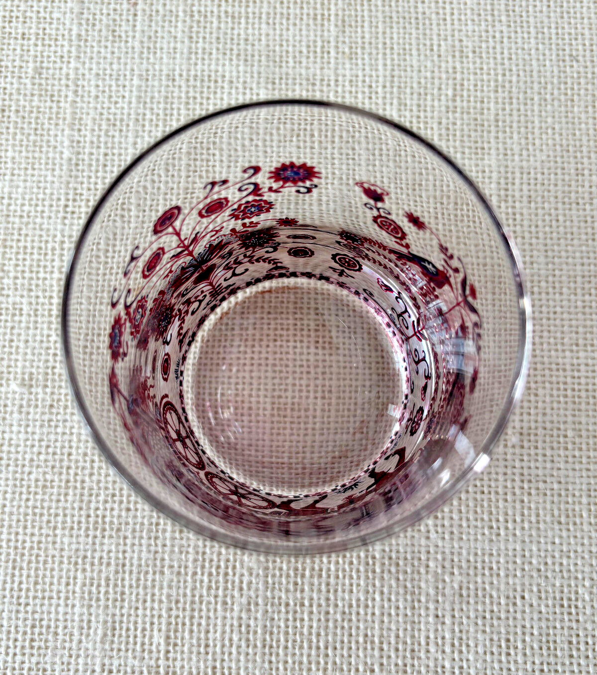 Kurt Hammer Folk Art drinking Glass with Wine Harvest motif