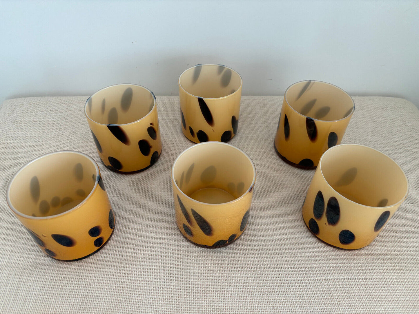 Murano Tortoise Shell Leopard Ice Bucket & Rocks Glasses Set
