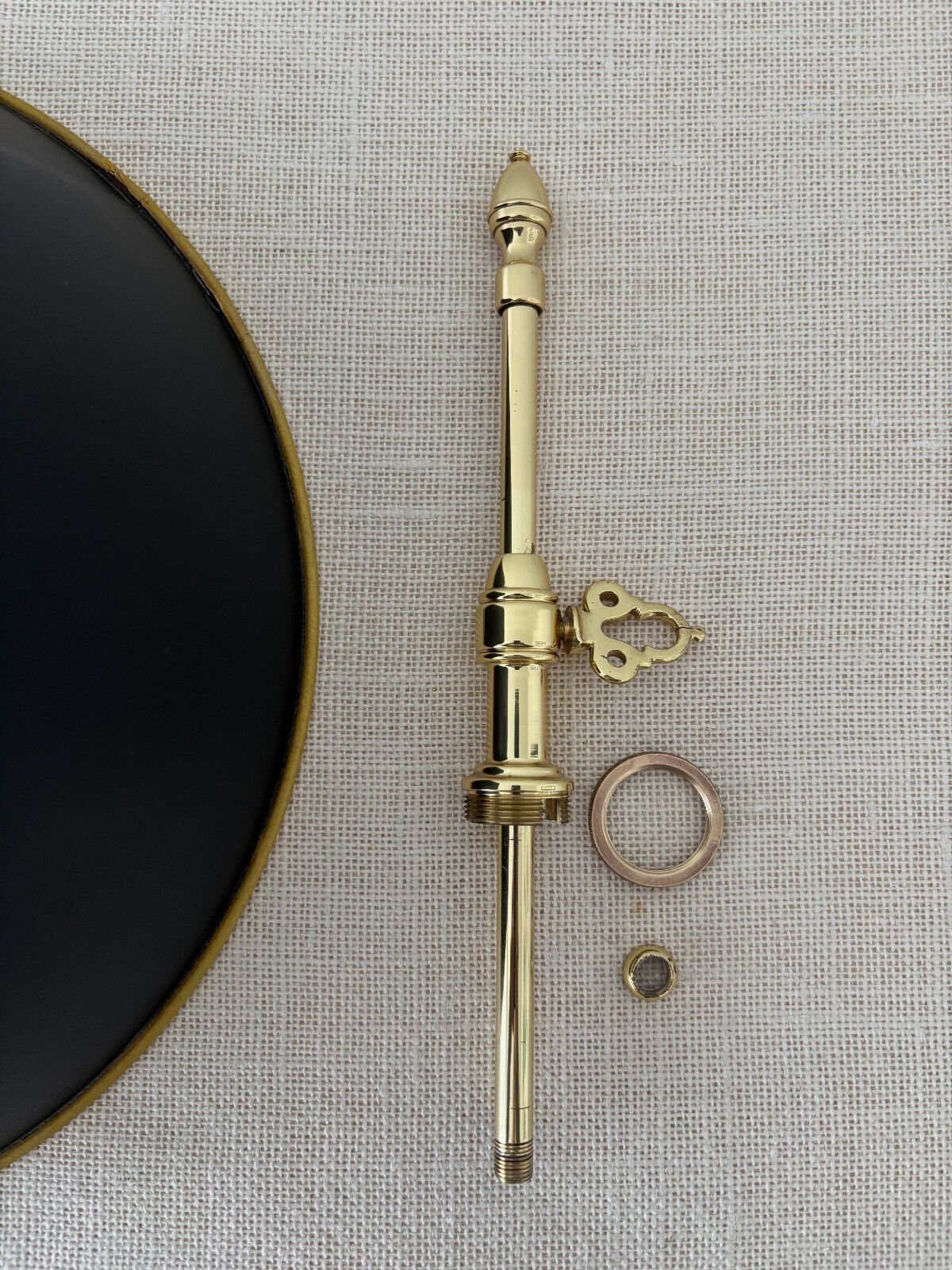 Baldwin Brass Serpentine Bouillotte Adjustable Two Arm Candlestick Lamp w/ Shade