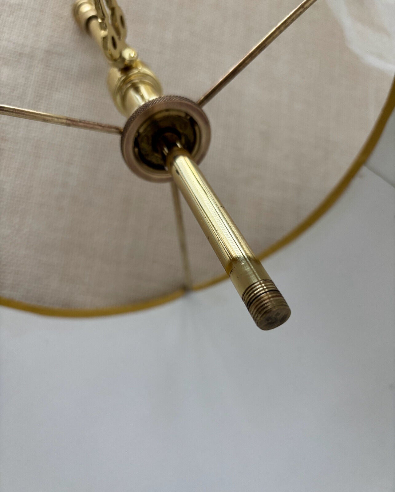 Baldwin Brass Serpentine Bouillotte Adjustable Two Arm Candlestick Lamp w/ Shade