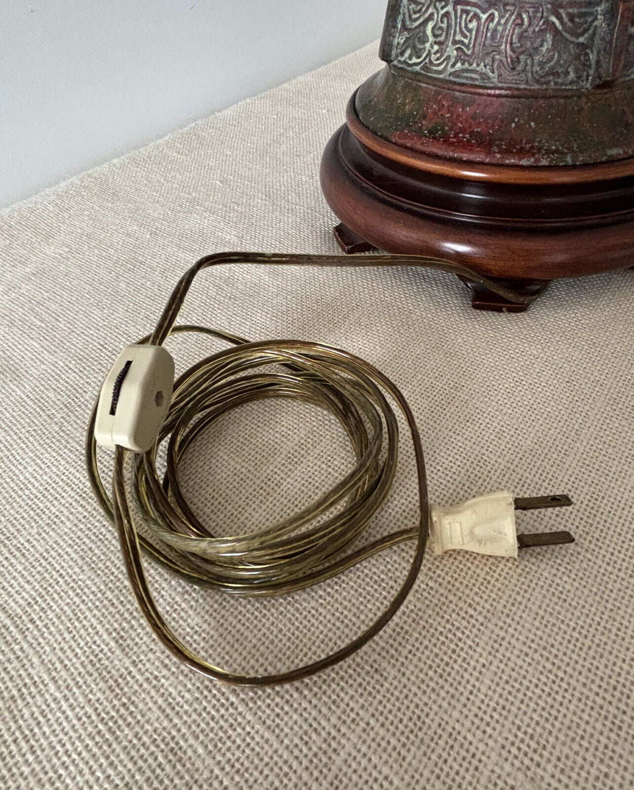 Marbro Verdigris Patina Chinese Jar Table Lamp
