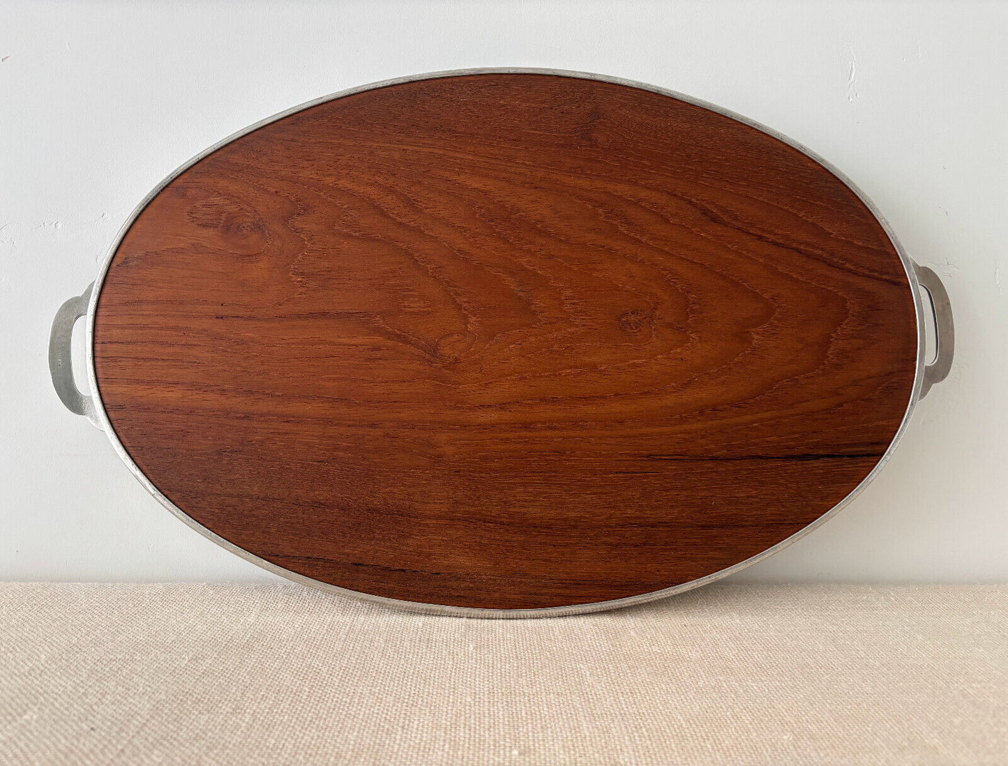 Mid Century Modern Teak & Pewter Serving Tray by Royal Holland KMD Tiel Daalderop