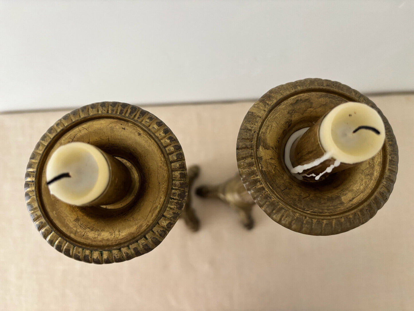 19th Century Brass Church Altar Candlesticks