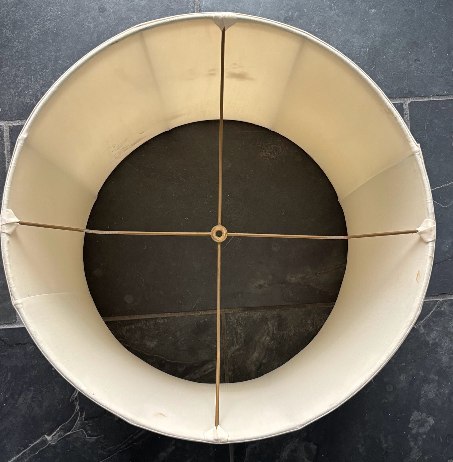 Pair of 1950’s Japanese Silk Drum Painted Lamp Shades