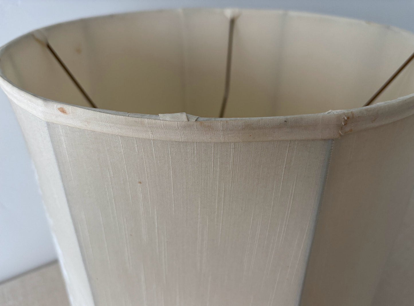 Pair of 1950’s Japanese Silk Drum Painted Lamp Shades