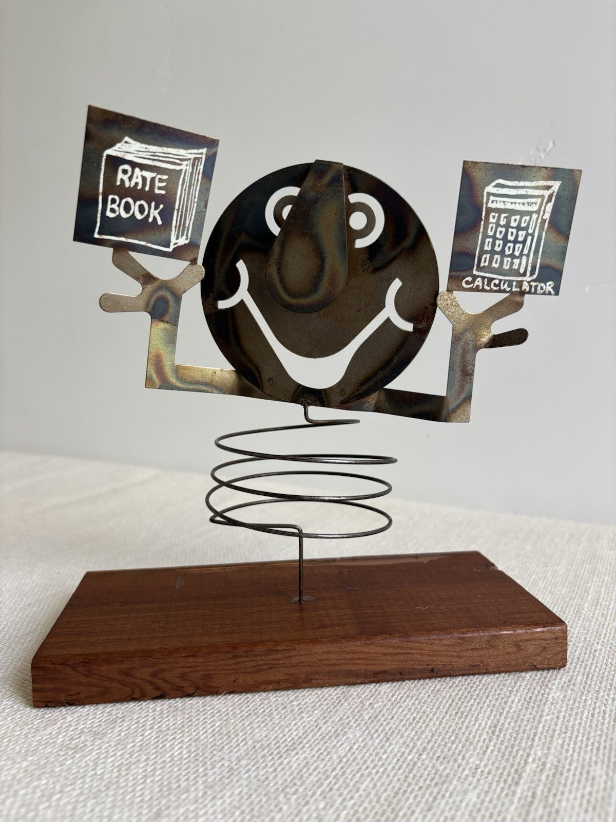 Brutalist Torched Metal Kinetic Sculpture by David Wright