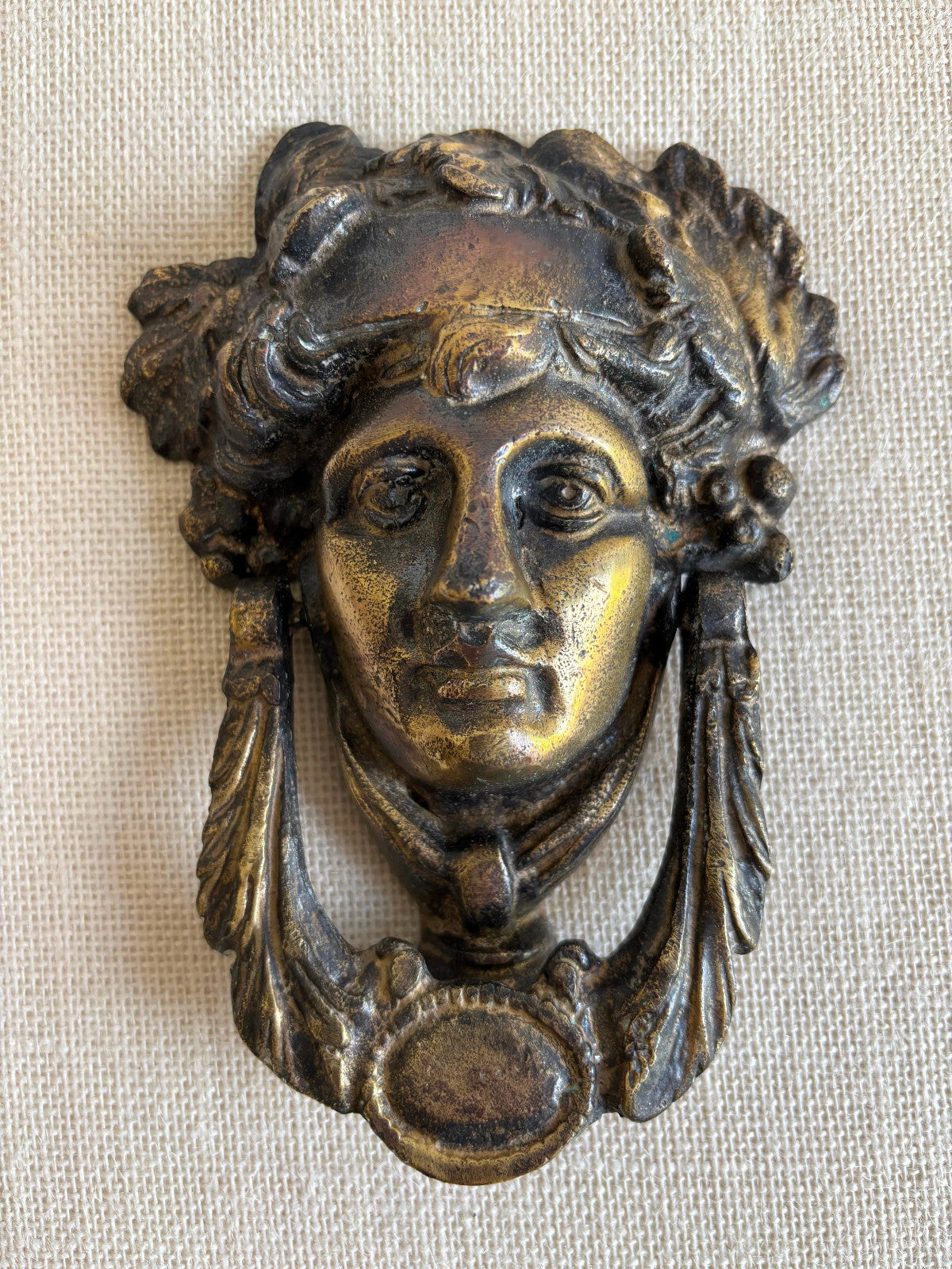 Figural Neo-Classical English Brass Doorknocker