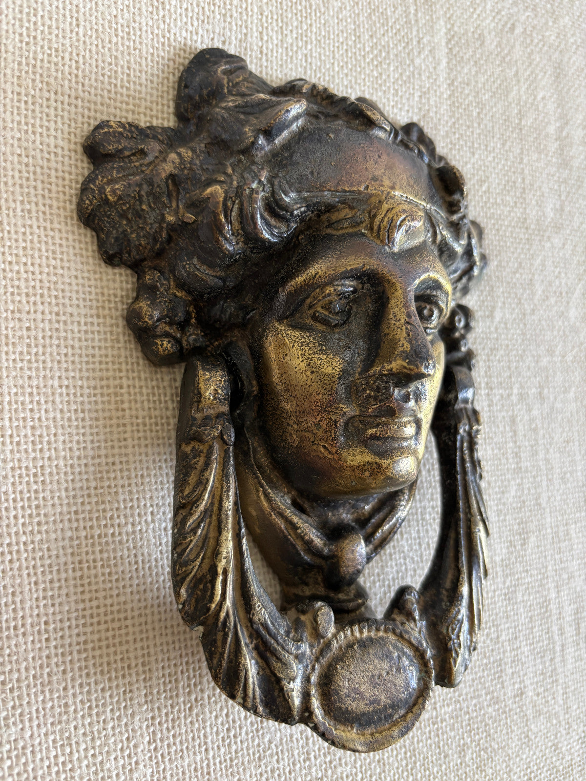 Figural Neo-Classical English Brass Doorknocker
