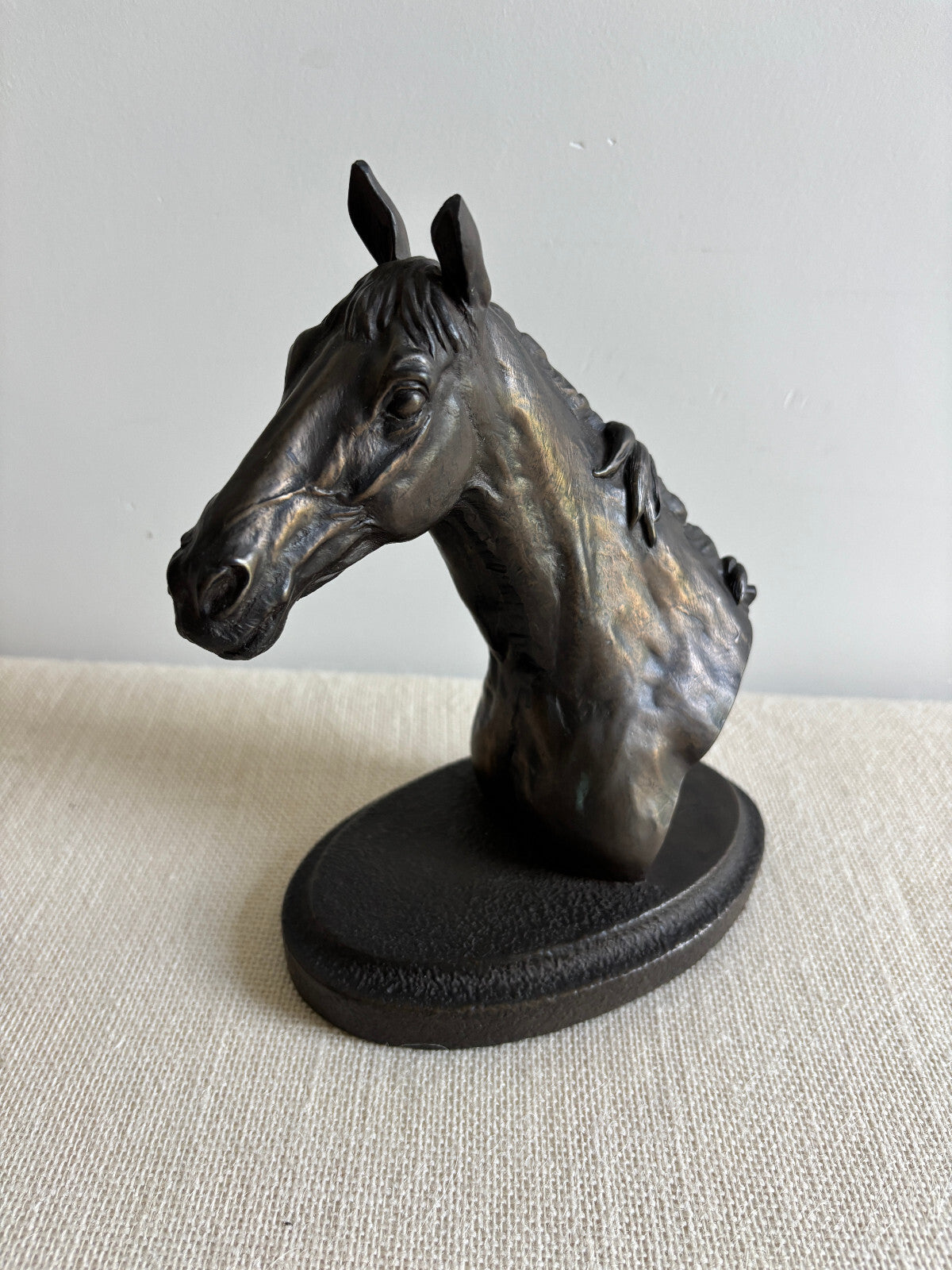 Cold Bronze Cast Horse Head Figurine by Jeanna Rynhart