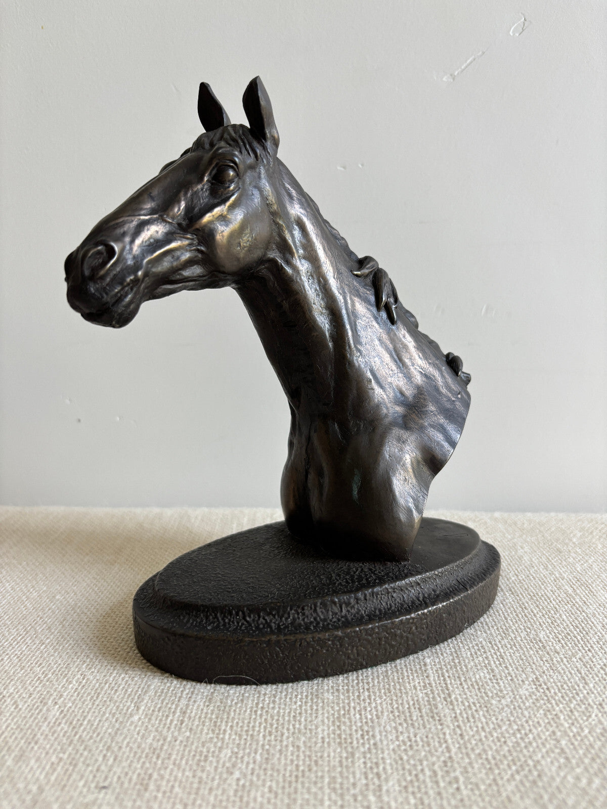 Cold Bronze Cast Horse Head Figurine by Jeanna Rynhart
