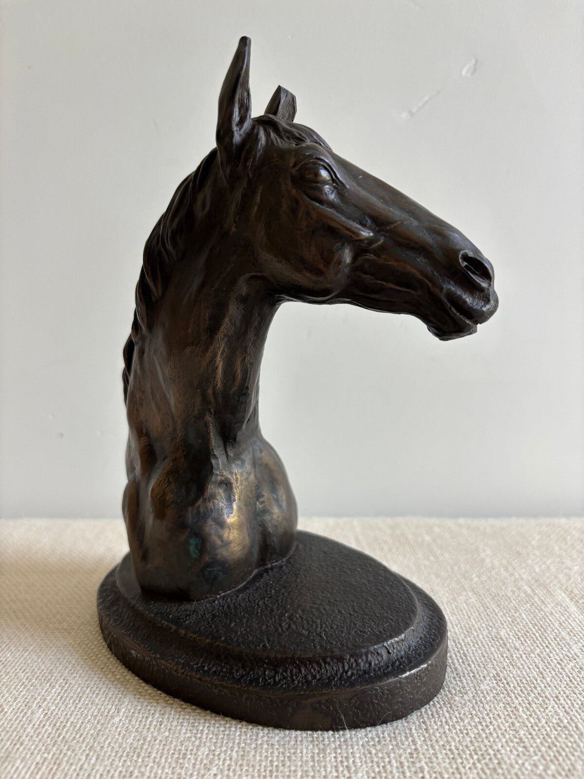 Cold Bronze Cast Horse Head Figurine by Jeanna Rynhart