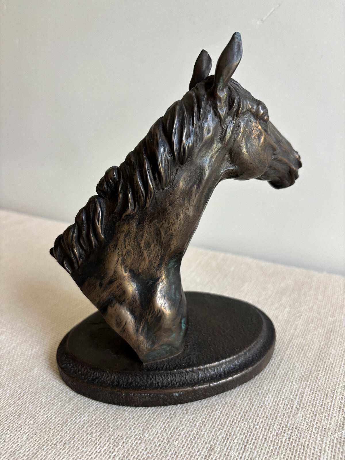 Cold Bronze Cast Horse Head Figurine by Jeanna Rynhart
