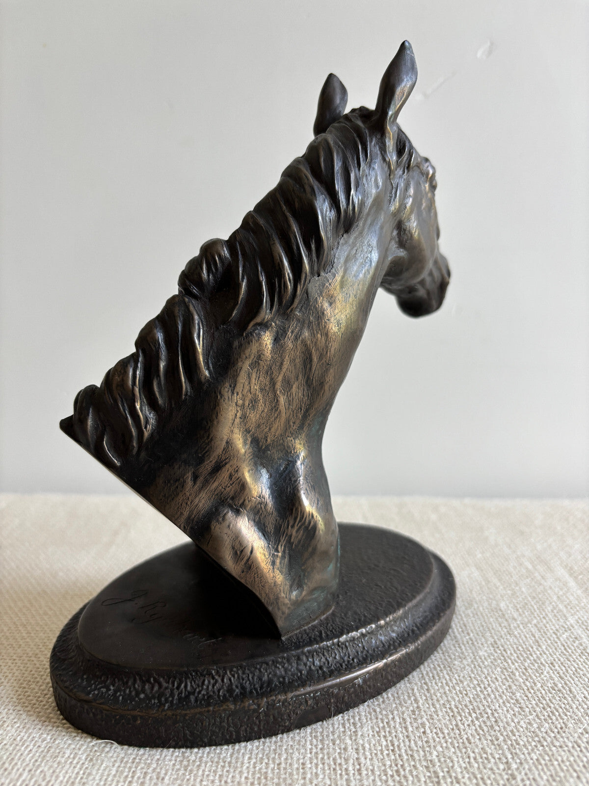 Cold Bronze Cast Horse Head Figurine by Jeanna Rynhart