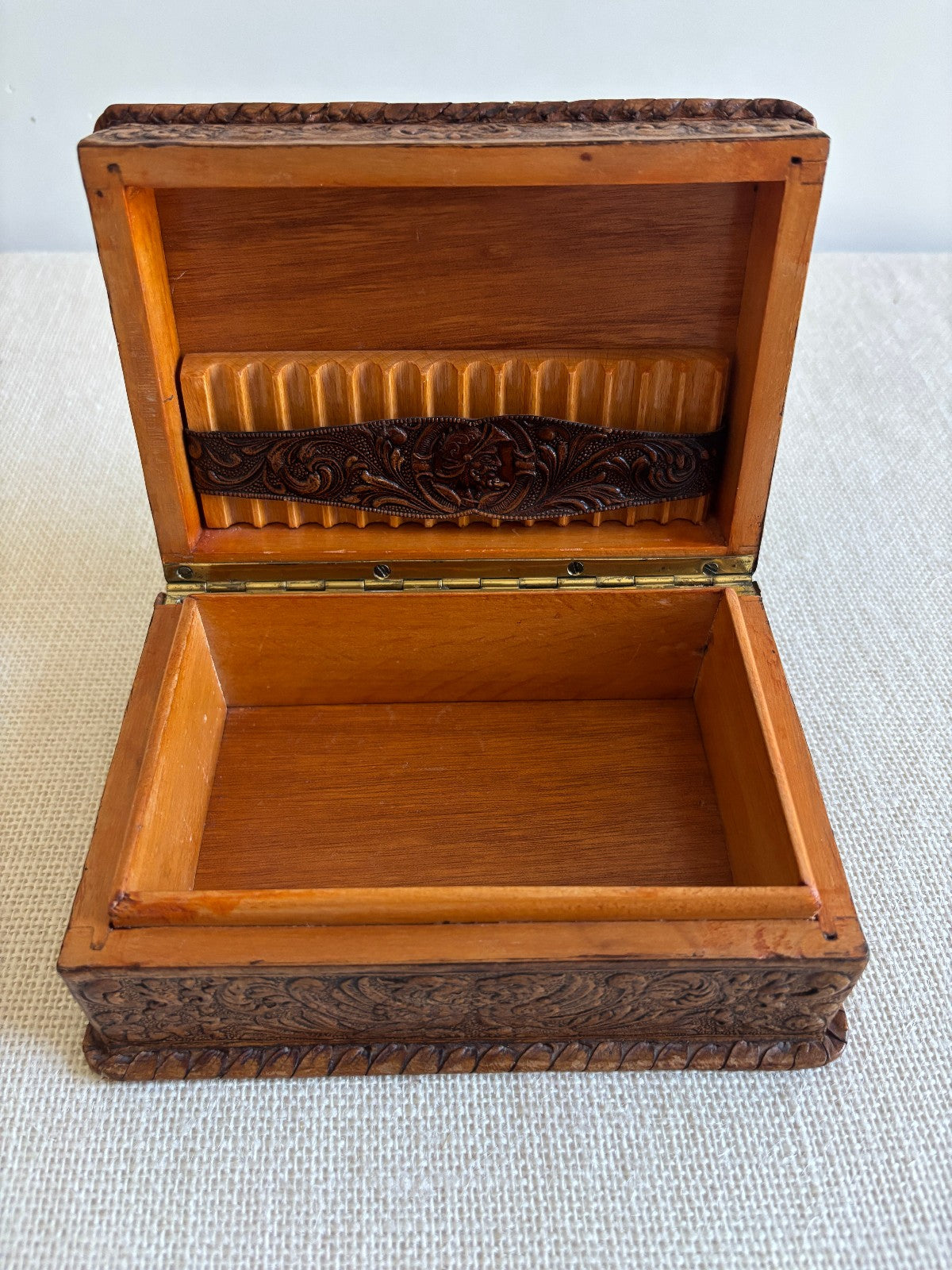 Spanish Hand Tooled Leather Cigarette or Trinket Box