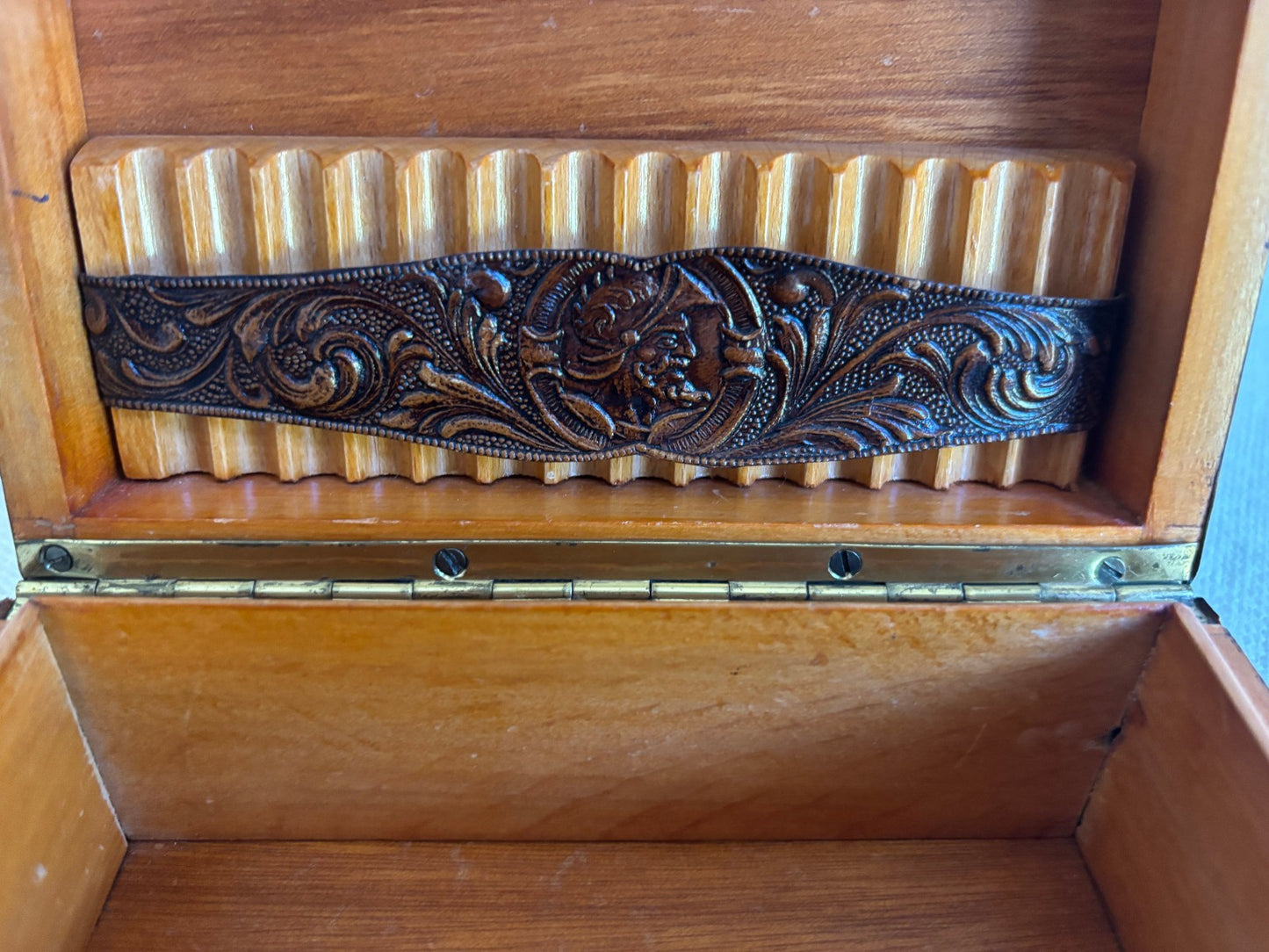 Spanish Hand Tooled Leather Cigarette or Trinket Box