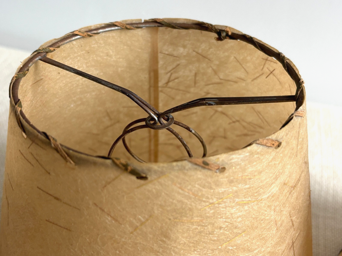 1950s Gold Strand Fiberglass Clip-On Lamp Shades