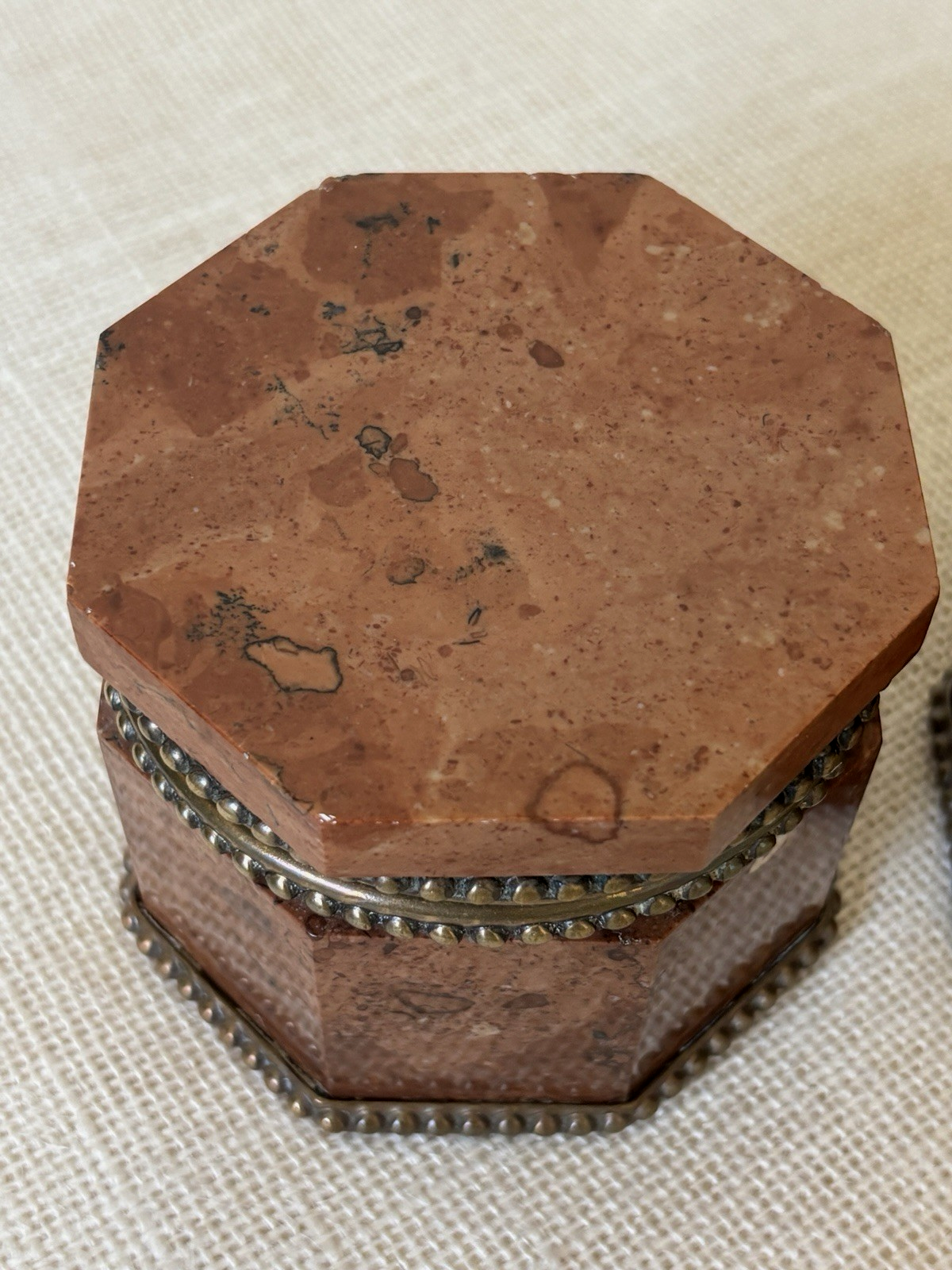 Antique 19th Century Red Marble Bronze Boxes / Inkwells