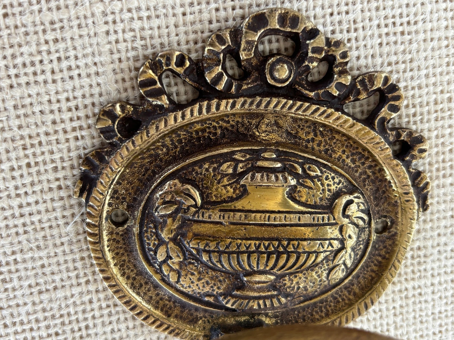 Antique Louis XVI French Cast Brass Wall Coat Hook