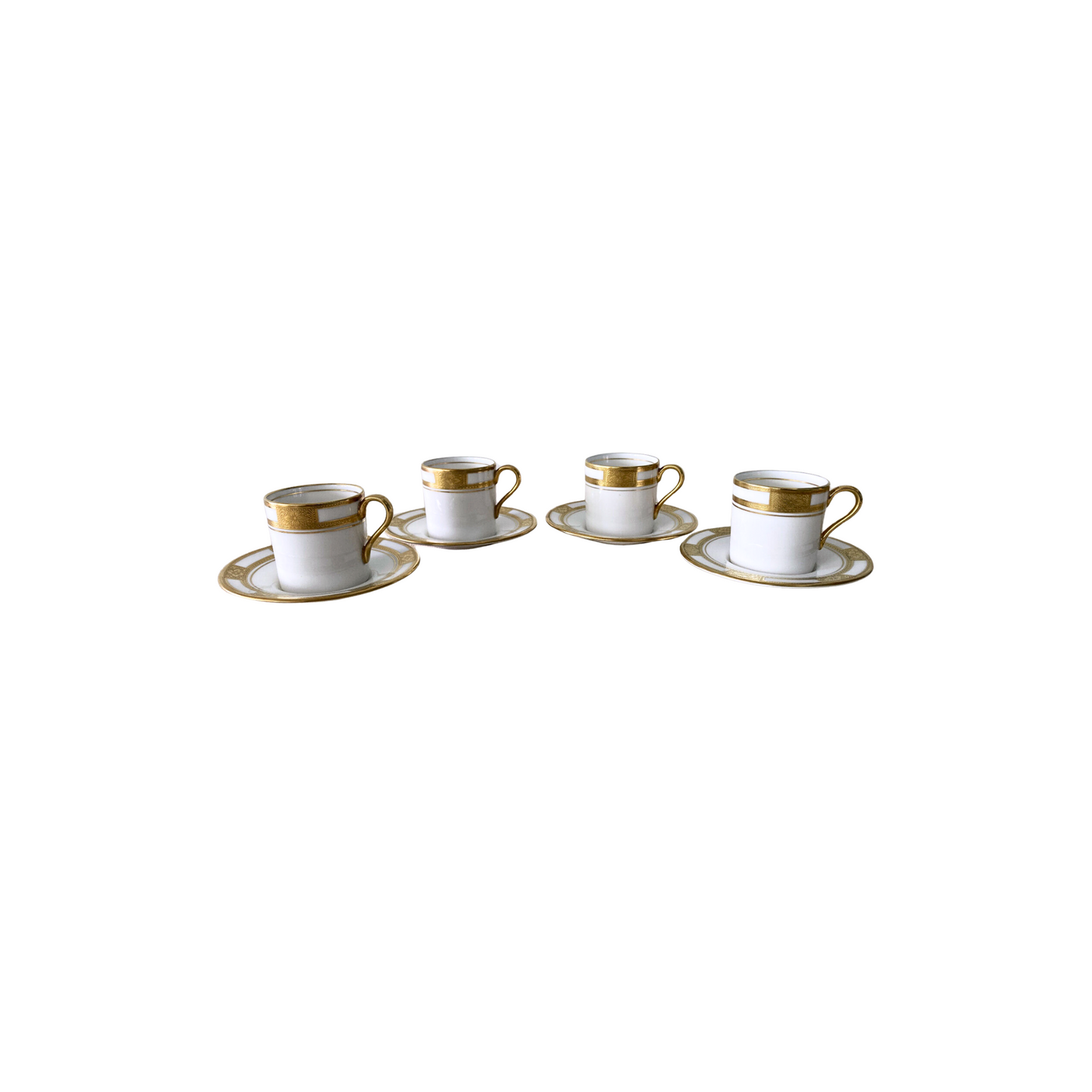 Ainsley England Gold Embossed Empress Demitasse Cup & Saucer Set