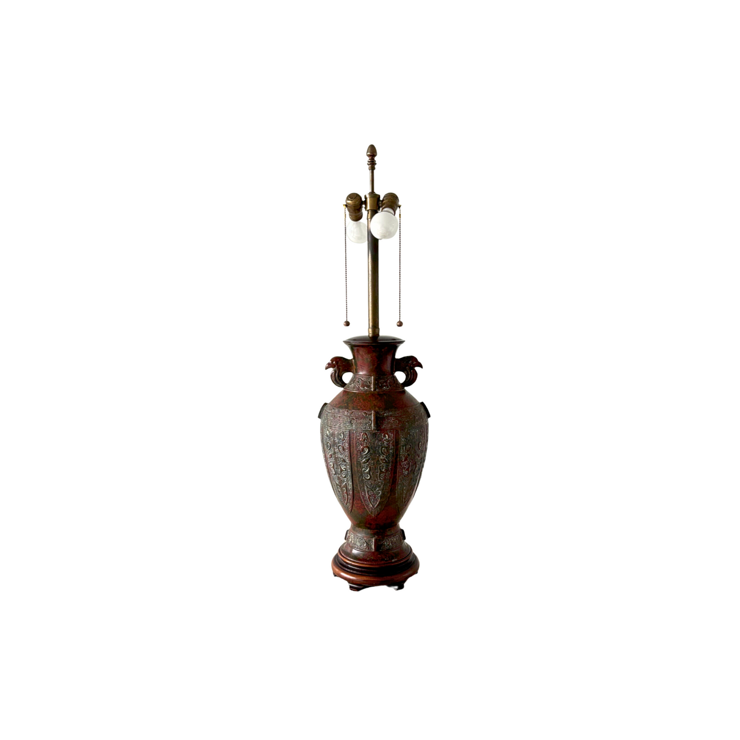 Marbro Verdigris Patina Chinese Jar Table Lamp