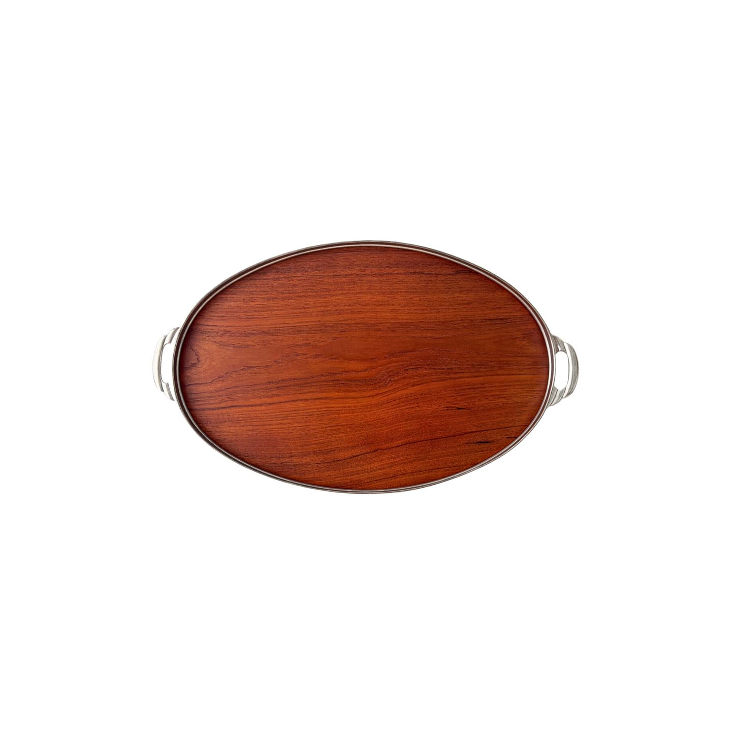 Mid Century Modern Teak & Pewter Serving Tray by Royal Holland KMD Tiel Daalderop
