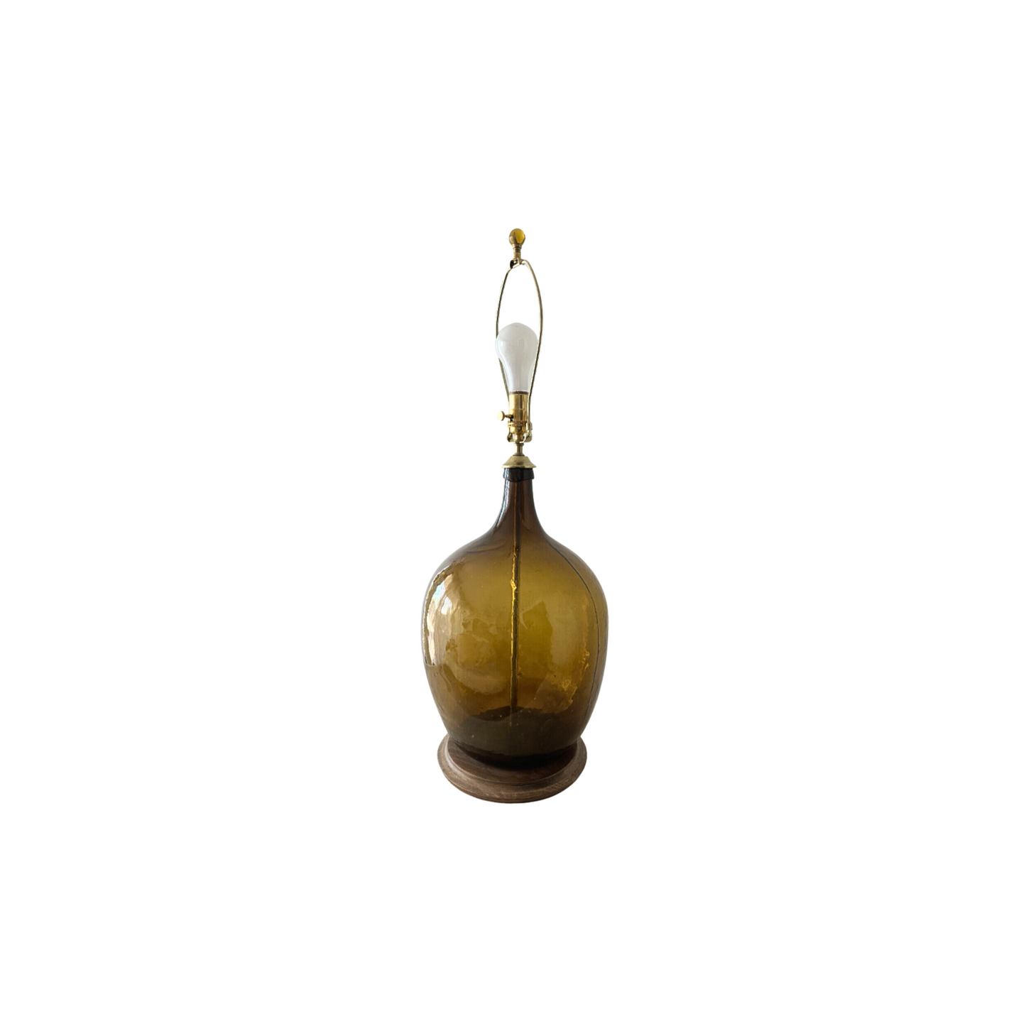Demijohn or Carboy brown blown glass Lamp