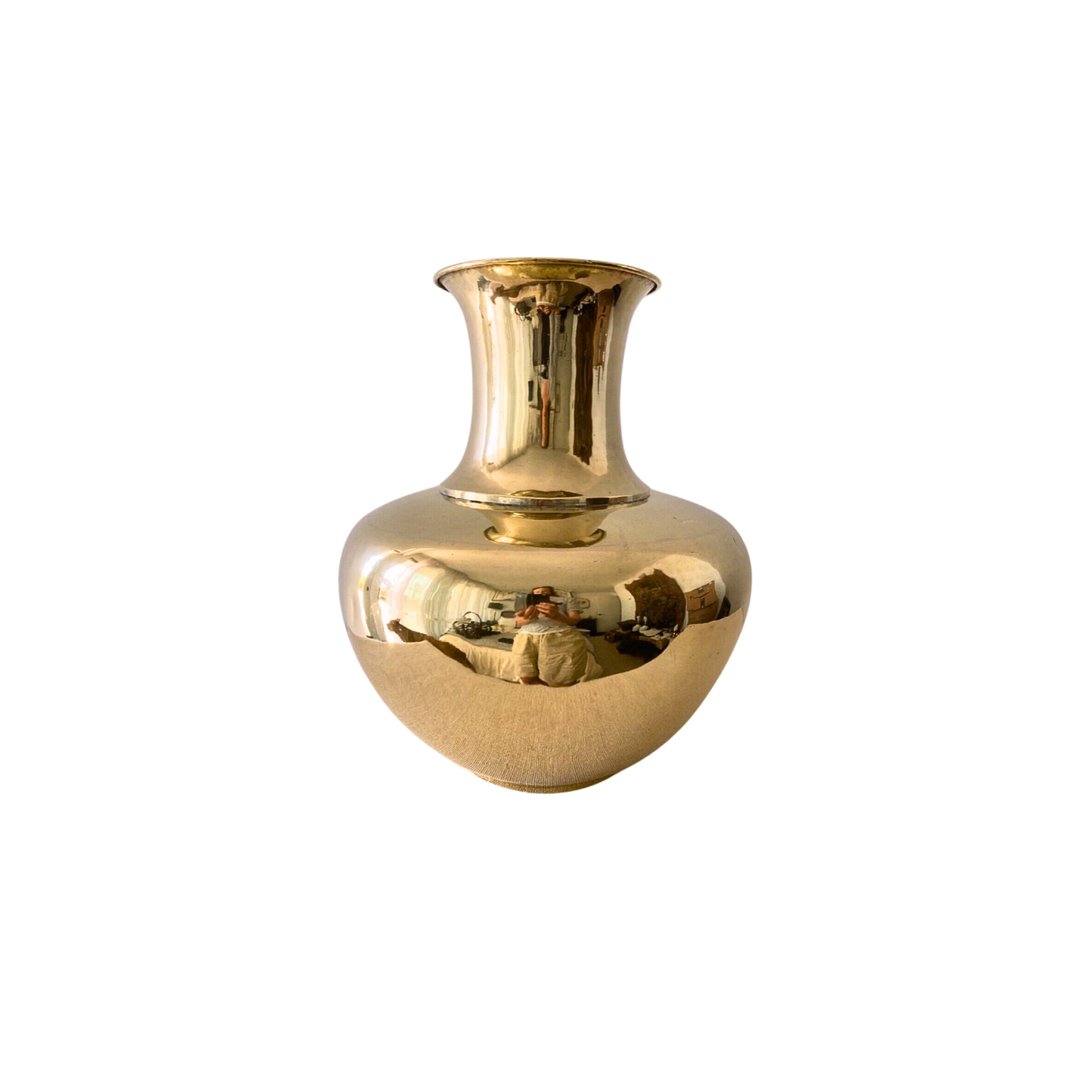 Art Deco Solid Brass X Large Vase