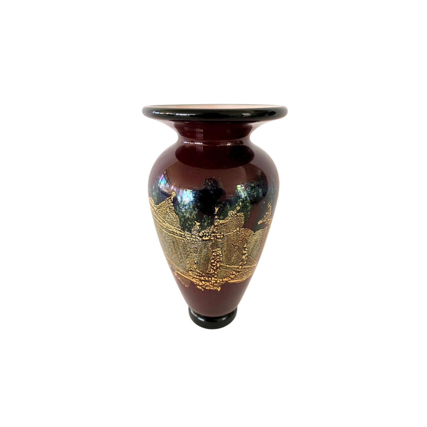 Studio Art Glass Vase by NOUROT, Red Satin Series