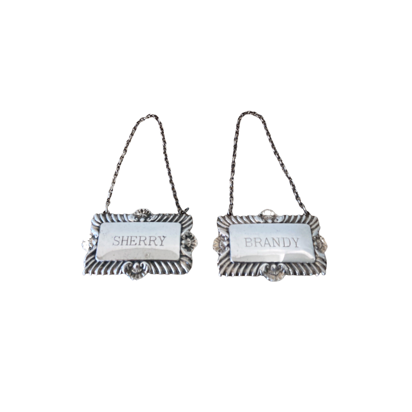 English Silver Plate Liquor Decanter Labels